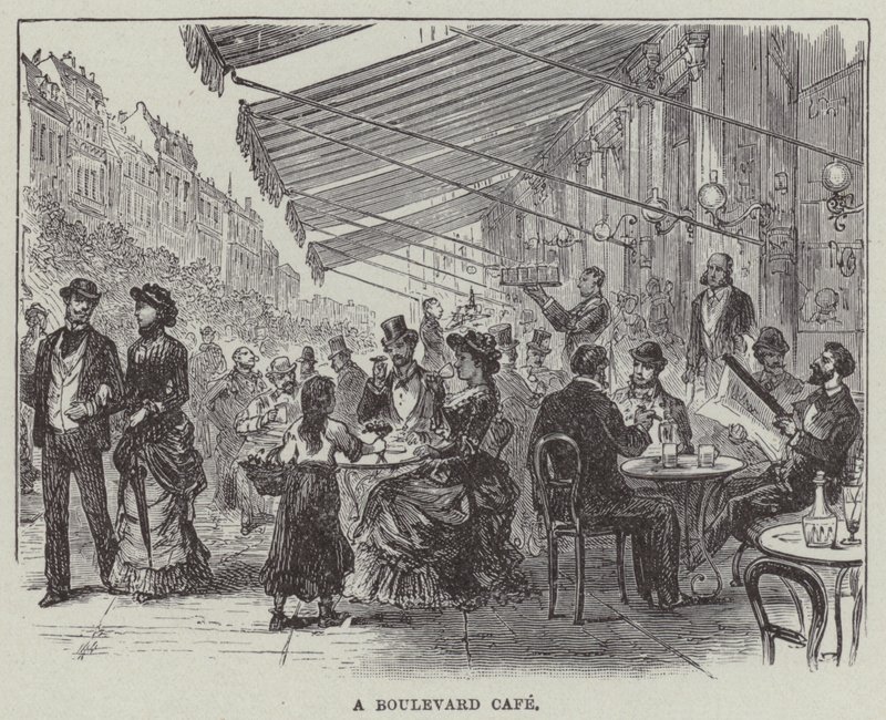 Un caffè sul boulevard (incisione) da English School