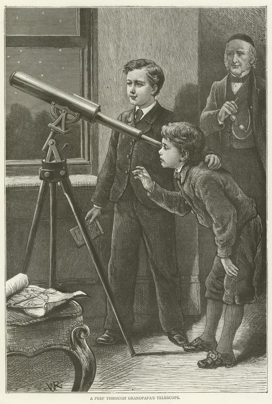 Uno sguardo attraverso il telescopio del nonno da English School
