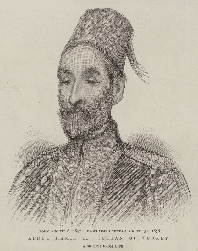 Abdul Hamid II, sultano della Turchia (incisione) da English School