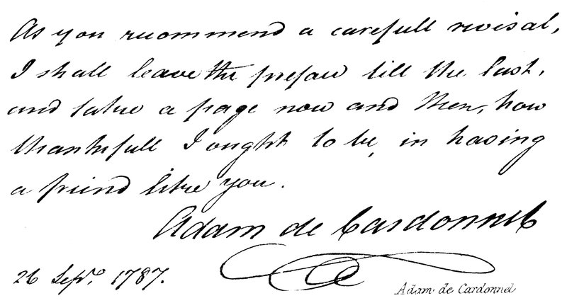 Adam de Cardonnel da English School