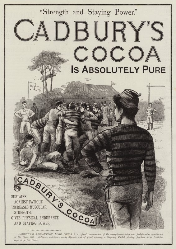 Pubblicità, cacao di Cadbury (incisione) da English School