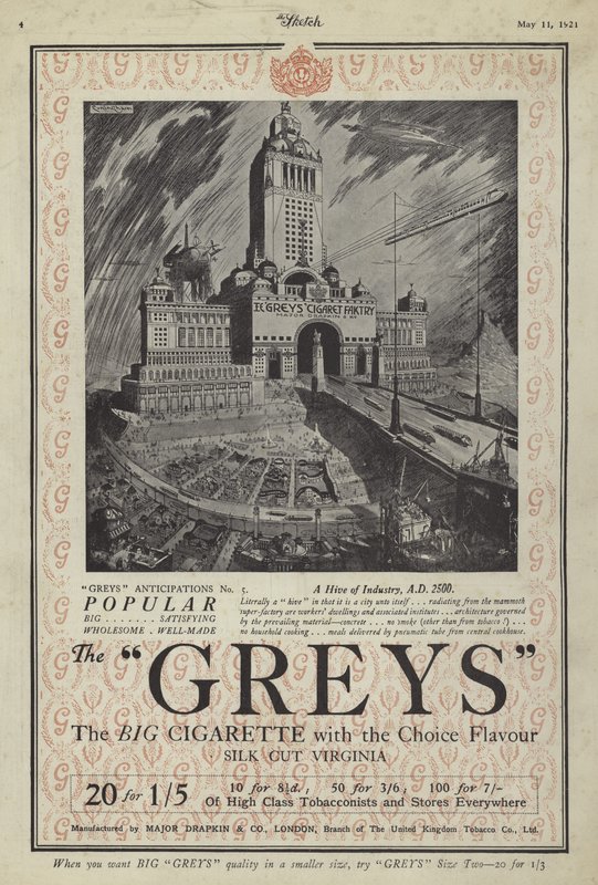 Pubblicità per le sigarette Greys da English School