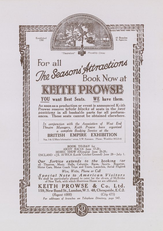 Pubblicità per Keith Prowse da English School