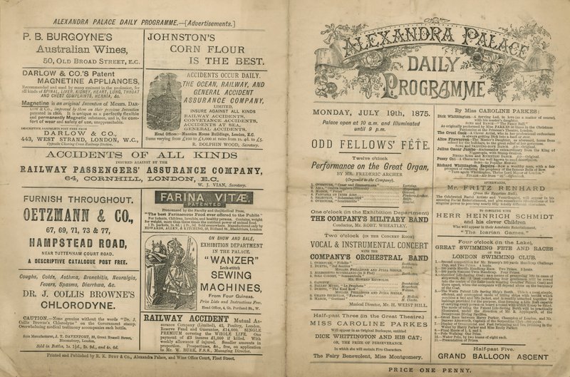 Programma giornaliero del Palazzo di Alexandra da English School