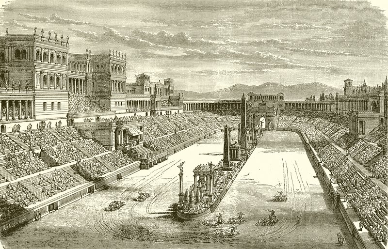 Antica arena restaurata - Corsa di carri da English School