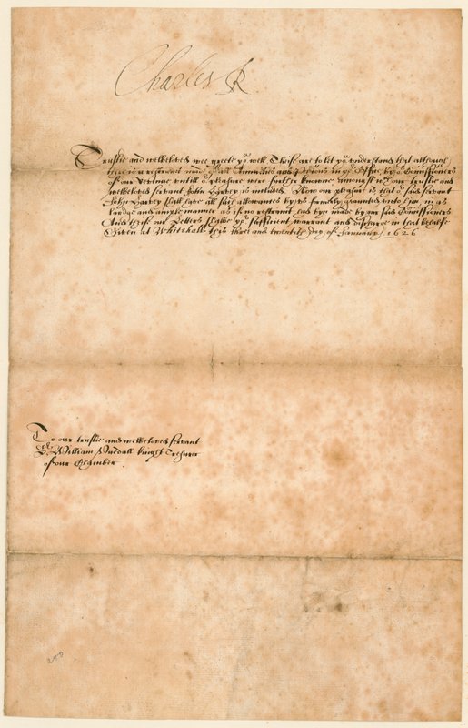 Autografo di re Carlo I da English School