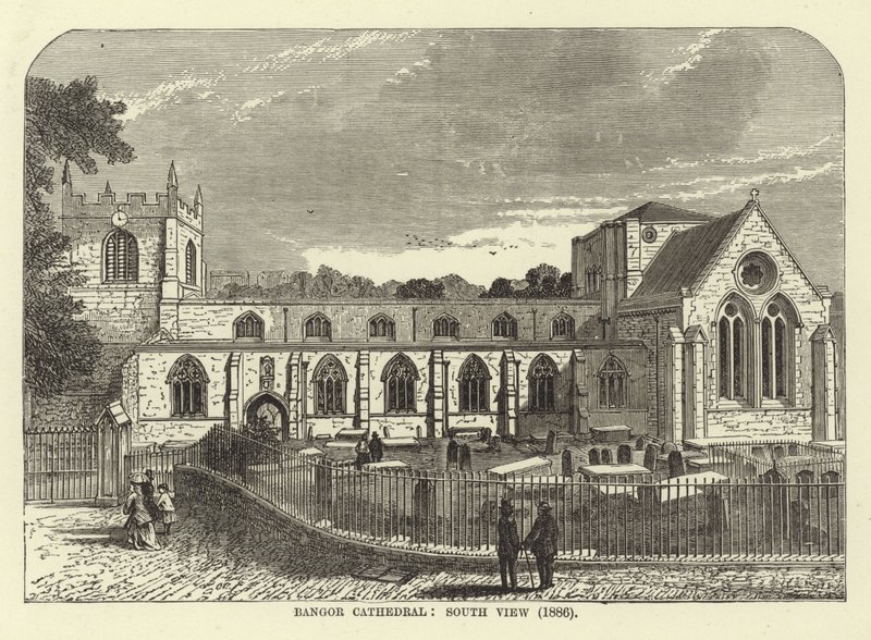 Cattedrale di Bangor, vista sud (1886) da English School