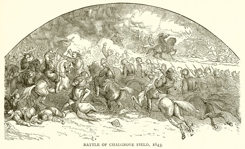 Battaglia di Chalgrove Field, 1643 da English School