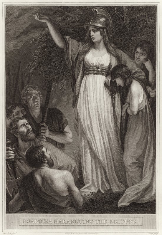 Boadicea che arringa i Britanni da English School