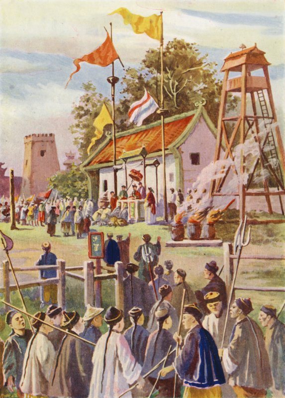 Pugili che si arruolano in un posto militare, Cina da English School