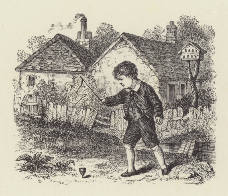 Ragazzo con trottola (incisione) da English School