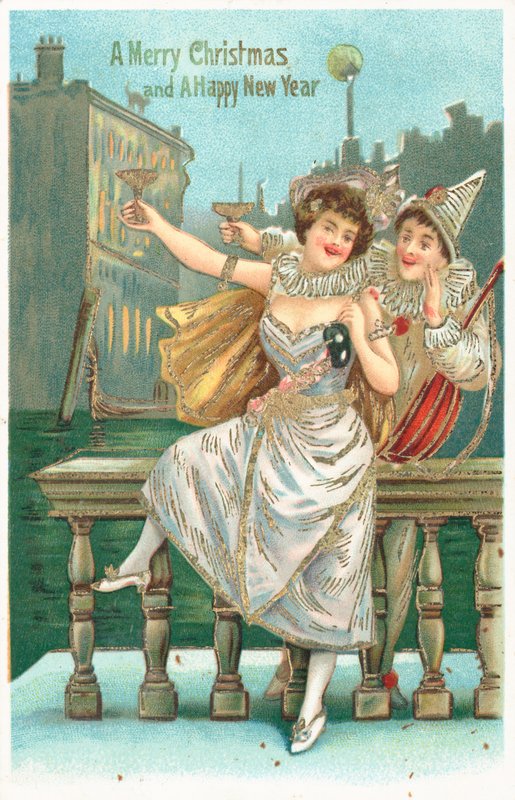 Cartolina di Natale e Capodanno britannica da English School