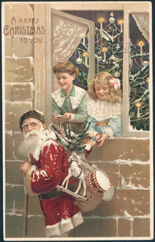 Cartolina di Natale britannica da English School