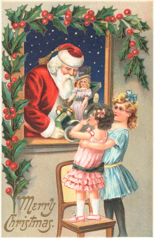 Cartolina di Natale britannica da English School