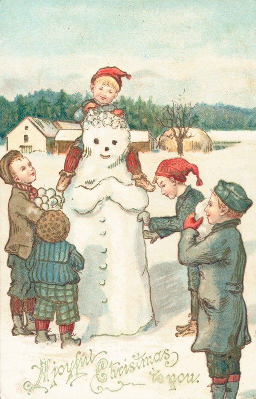 Cartolina di Natale britannica da English School