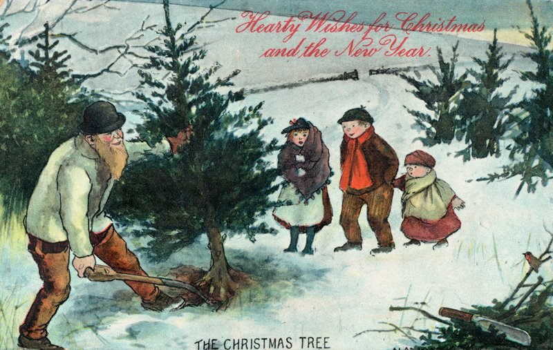 Cartolina di Natale britannica da English School