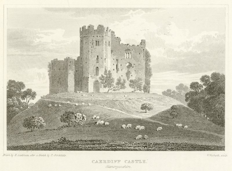 Castello di Caerdiff, Glamorganshire da English School