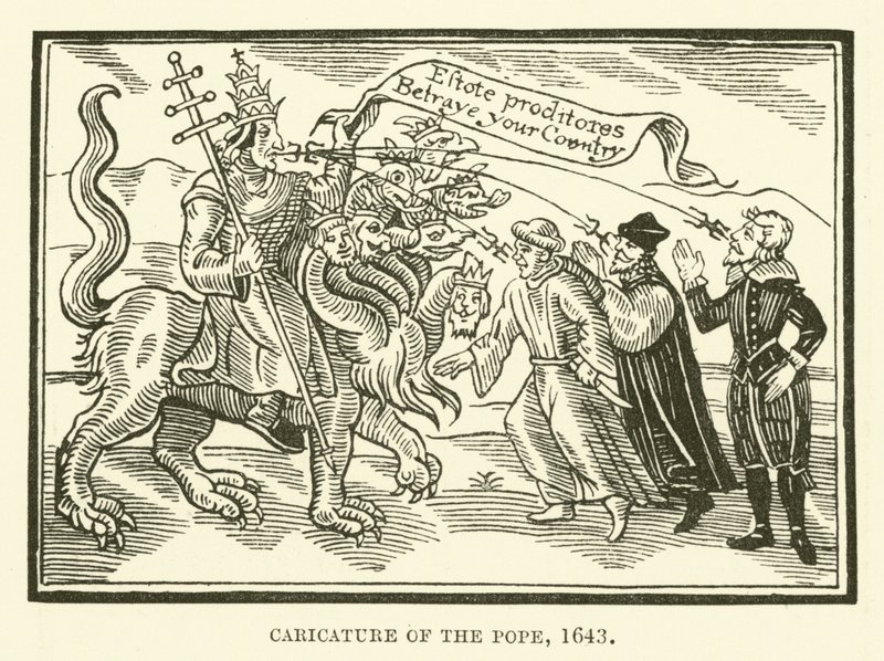 Caricatura del papa da English School
