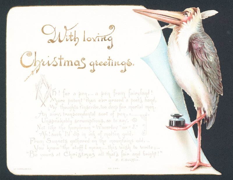 Biglietto di Natale con cicogna da English School