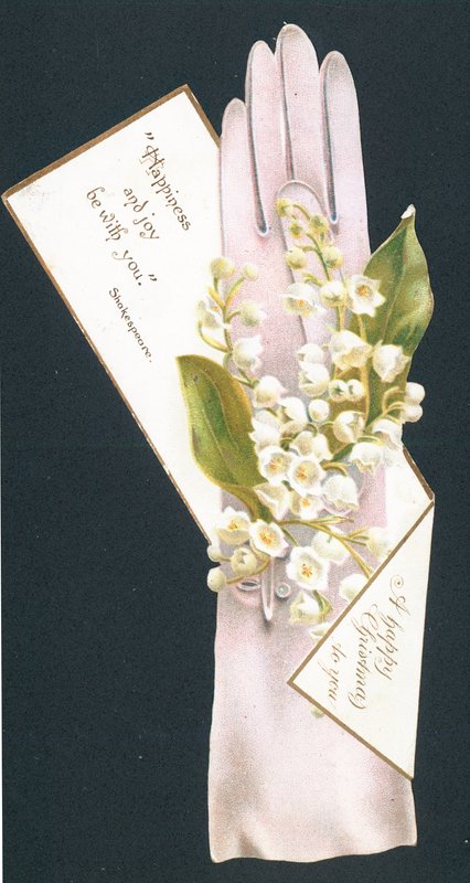 Biglietto di auguri di Natale con guanto e fiori da English School