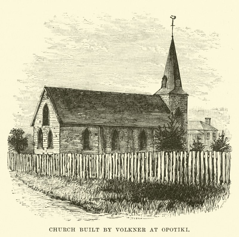 Chiesa costruita da Volkner a Opotiki da English School