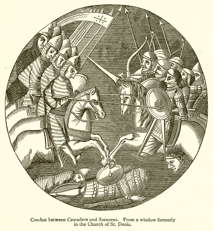 Combattimento tra Crociati e Saraceni da English School