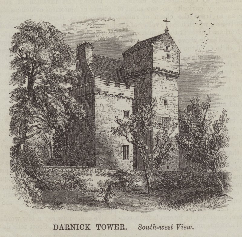 Torre di Darnick, Vista Sud-Ovest (incisione) da English School