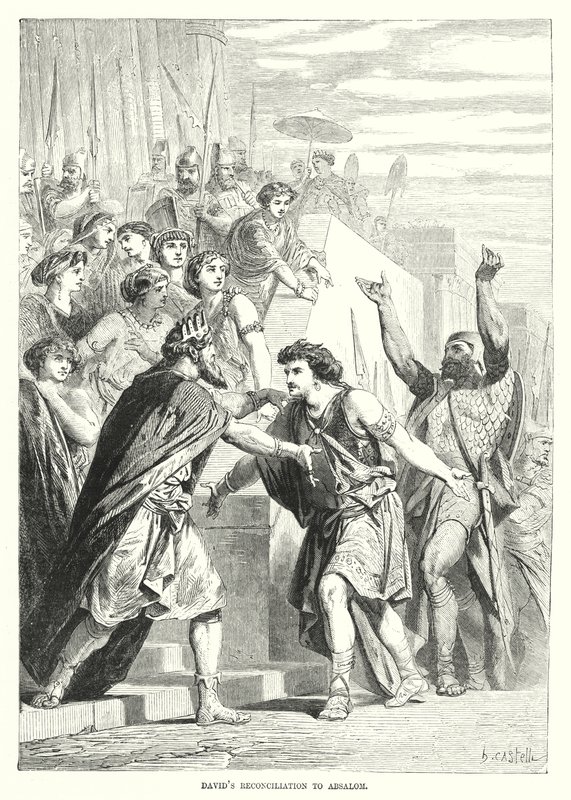 La riconciliazione di Davide con Assalonne (incisione) da English School