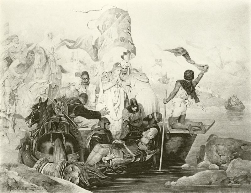 Morte di Barbarossa (incisione) da English School
