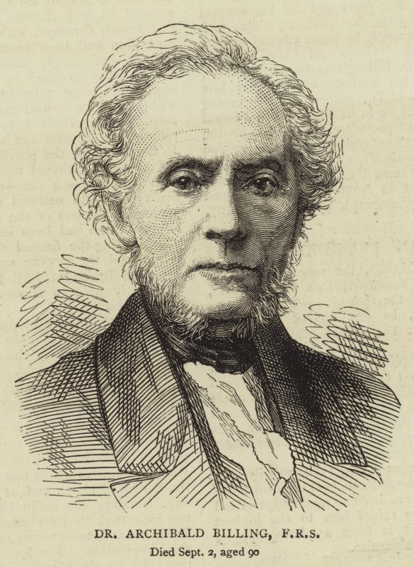 Dr Archibald Billing, FRS (incisione) da English School