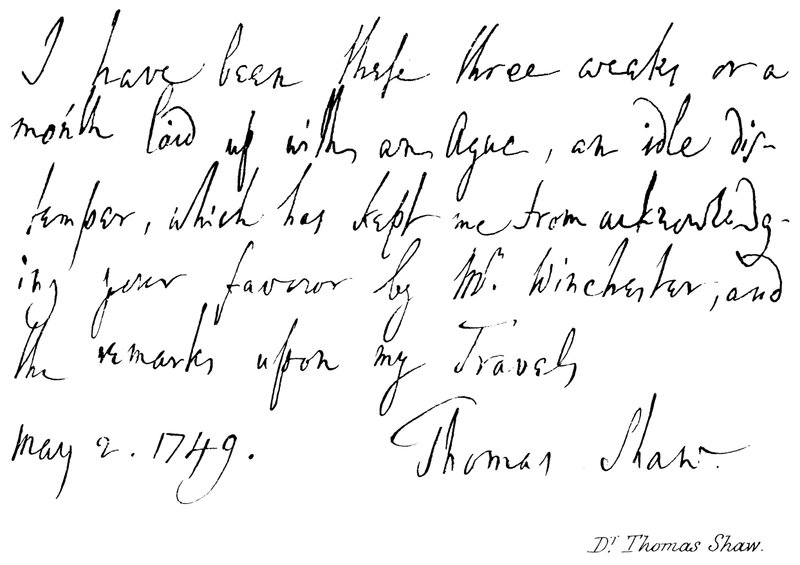 Dr Thomas Shaw da English School