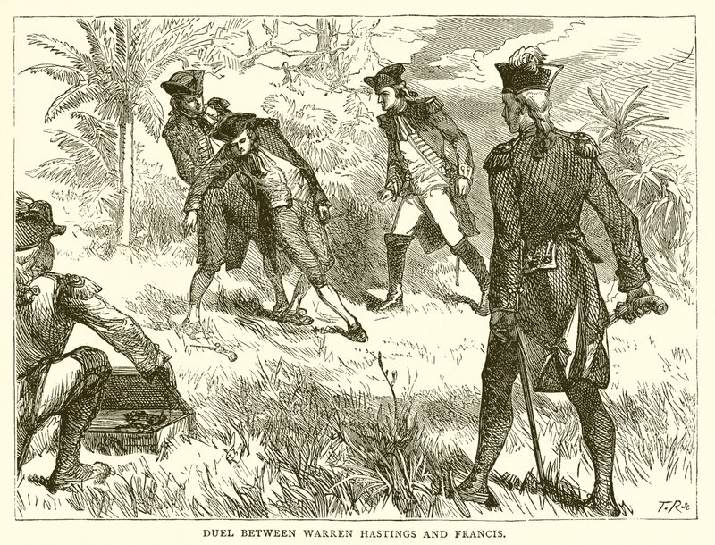 Duello tra Warren Hastings e Francis da English School