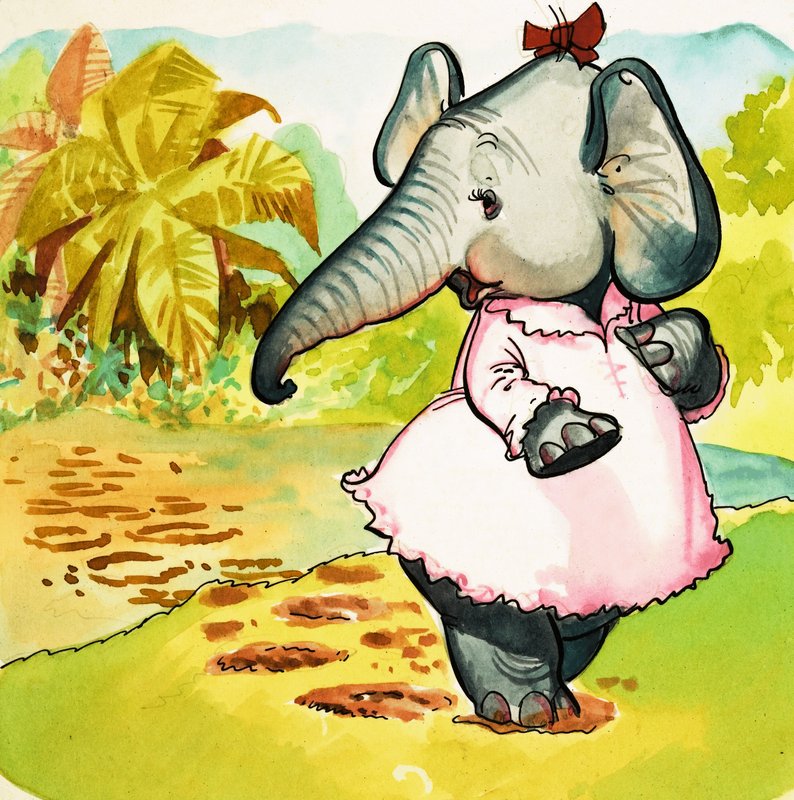 Elefante in un vestito da English School