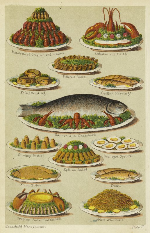 Piatti di pesce e frutti di mare da English School
