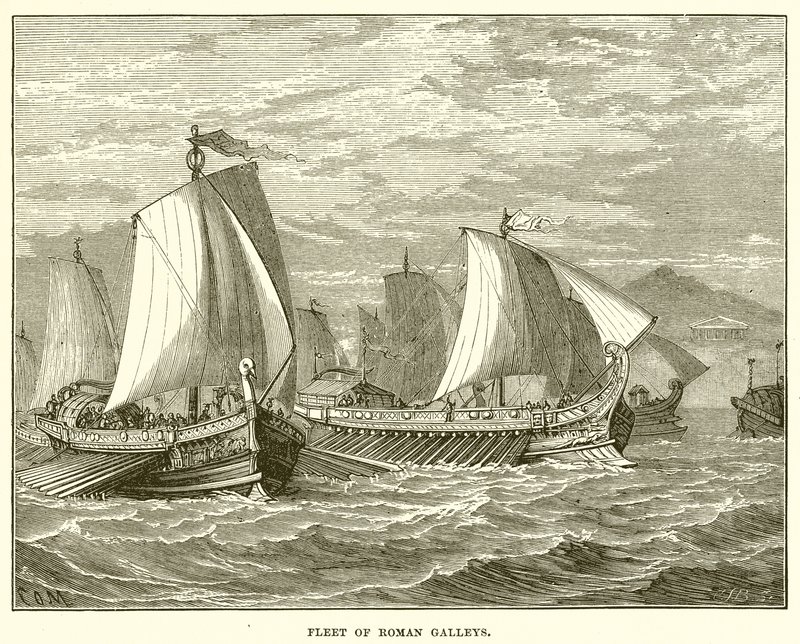 Flotta di galee romane da English School