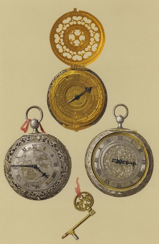 Orologio da tasca dorato, orologio da tasca con allarme in argento da English School