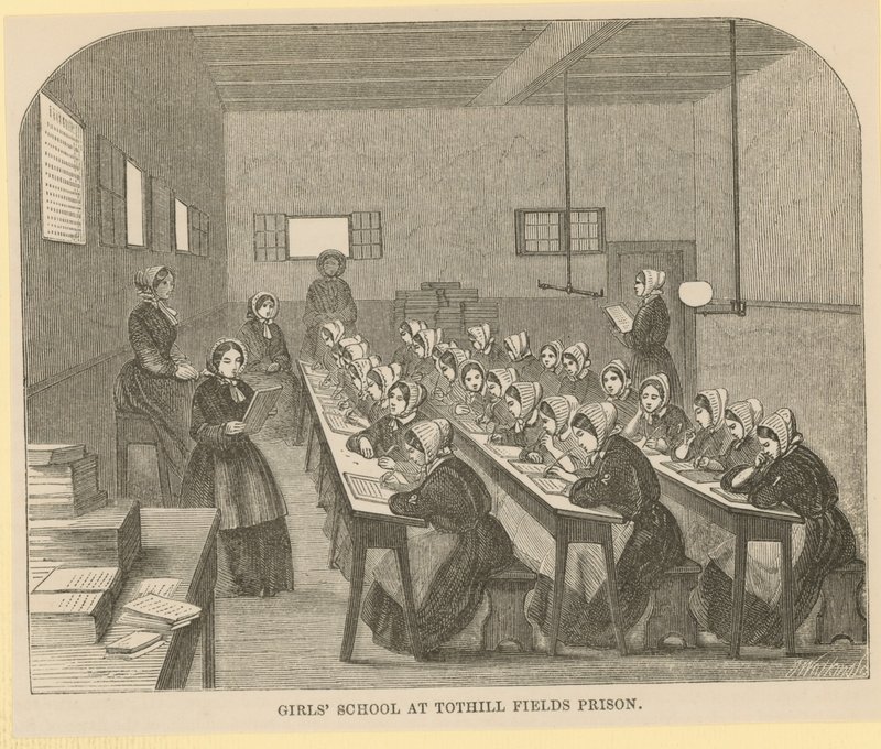 Scuola delle ragazze alla prigione di Tothill Fields da English School