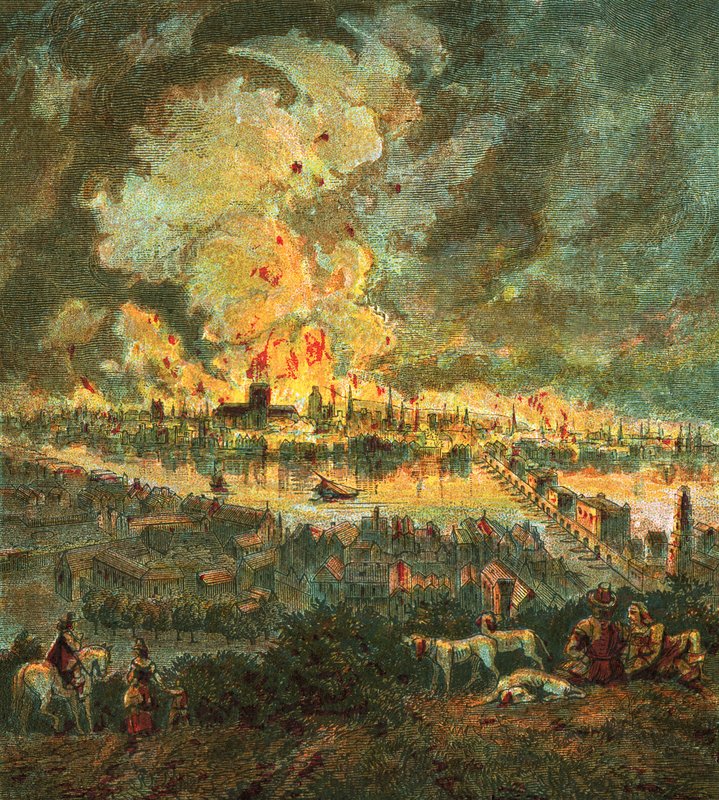 Grande Incendio di Londra (1666) da English School