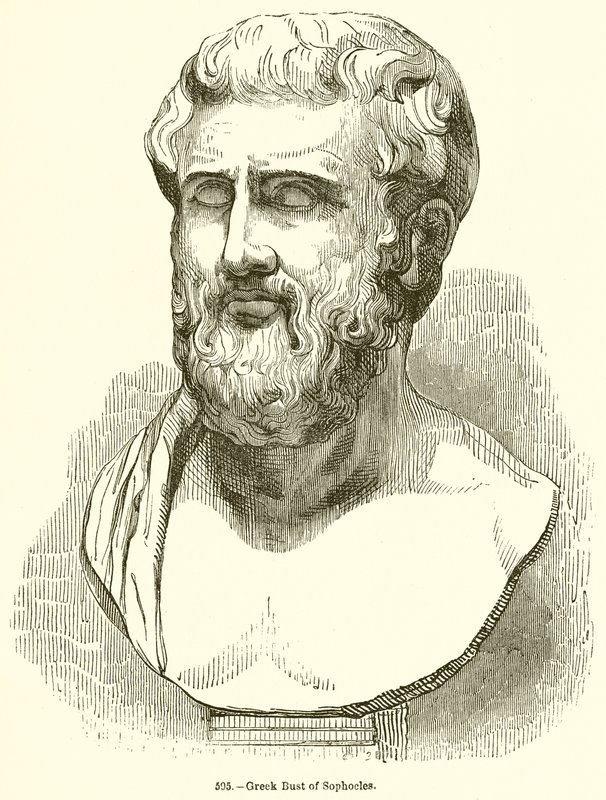 Busto greco di Sofocle da English School