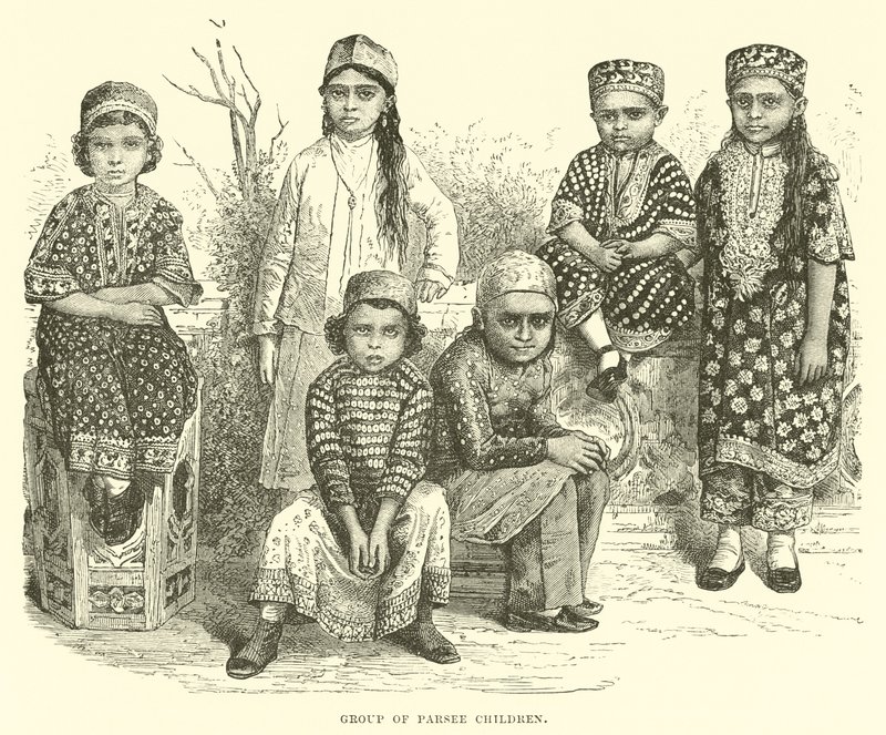 Gruppo di bambini Parsee da English School