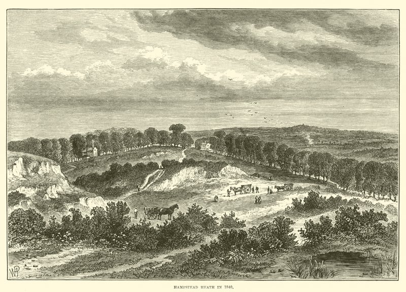 Hampstead Heath nel 1840 (incisione) da English School