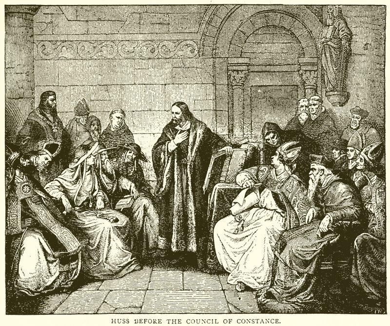 Huss davanti al Concilio di Costanza da English School