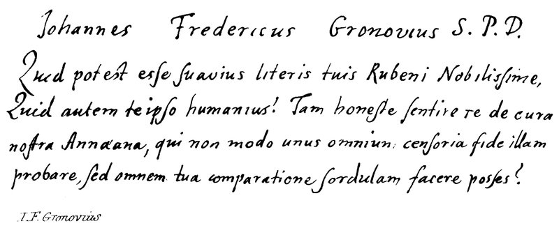 I F Gronovius da English School