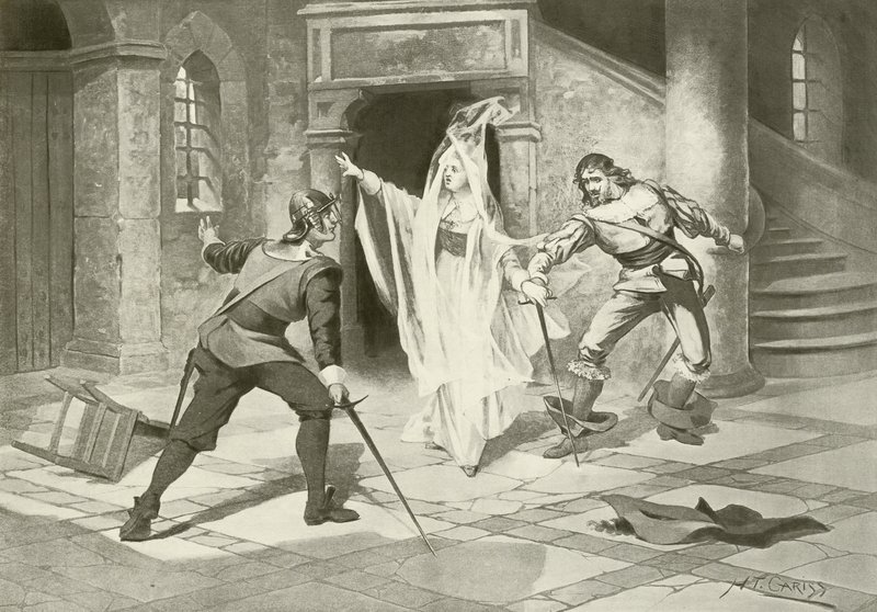 I Puritani, Atto I scena v (incisione) da English School