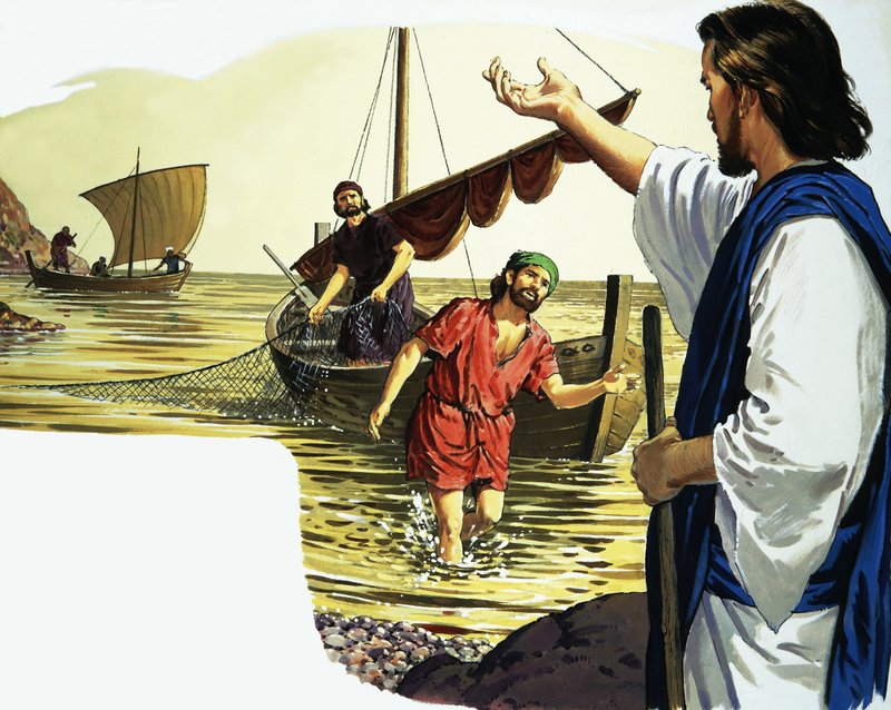 Gesù Cristo con pescatore da English School