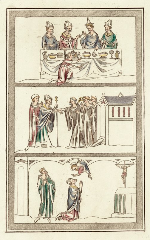 Vita di Thomas Becket (incisione colorata) da English School
