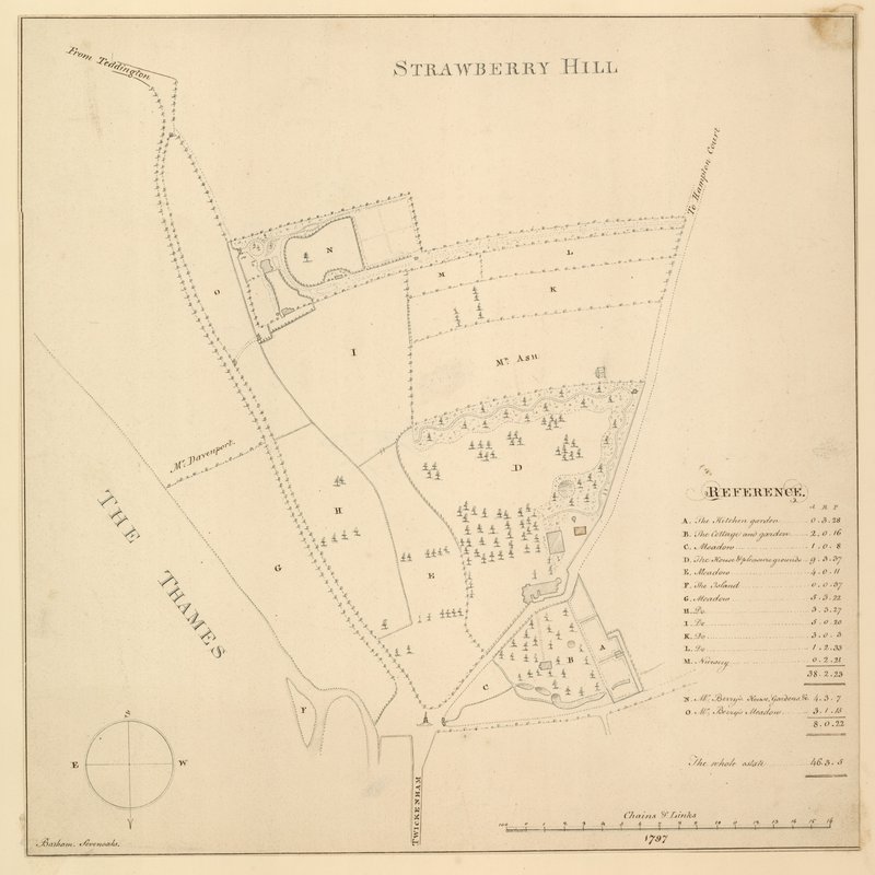 Mappa di Strawberry Hill, Londra da English School