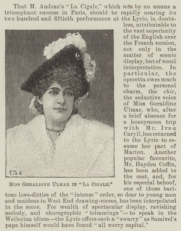 Miss Geraldine Ulmer in "La Cigale" da English School