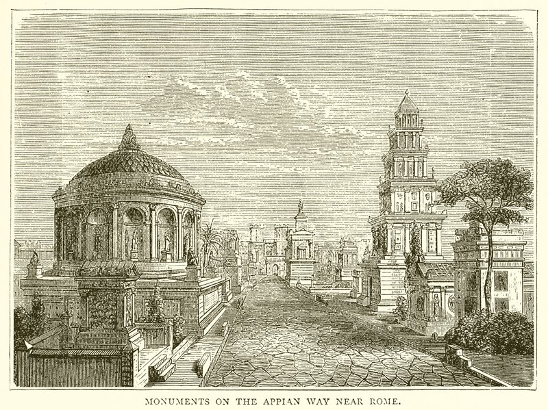 Monumenti sulla Via Appia vicino a Roma da English School