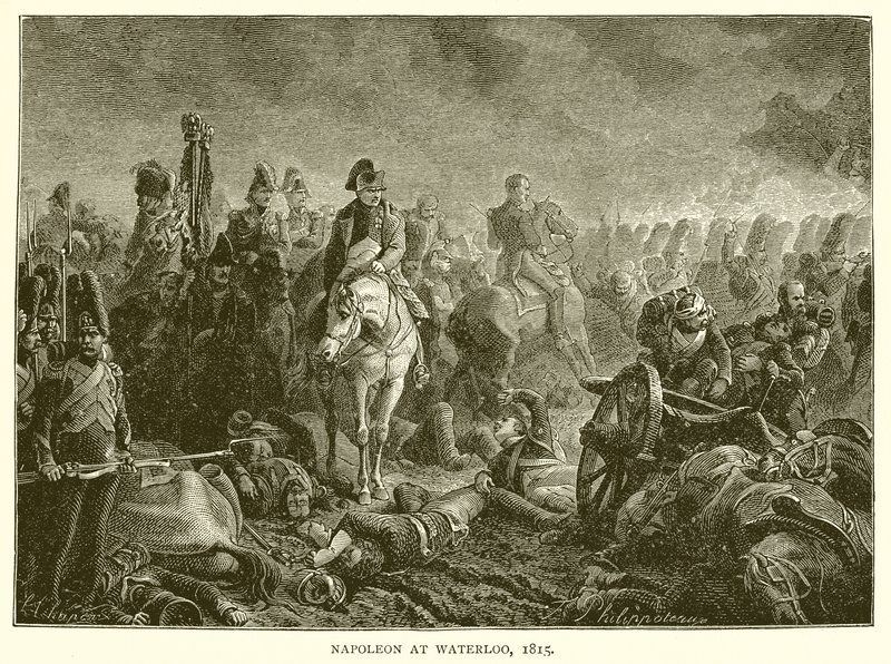 Napoleone a Waterloo, 1815 da English School
